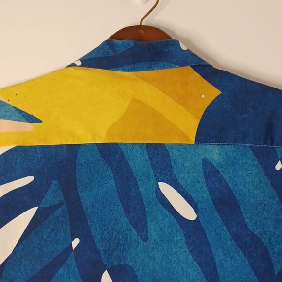 Zara Blue and Yellow Patterned Casual Shirt - Picture 15 of 15